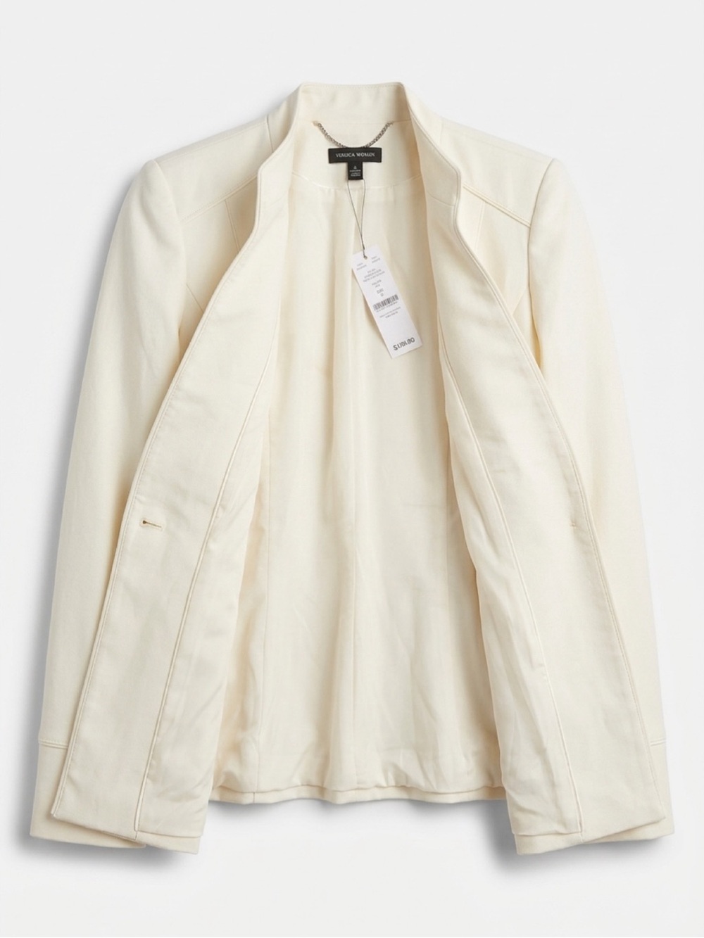 WHBM Cotton Blend Ecru Safari Utility Jacket - Picture 4 of 8